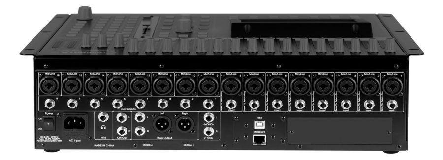 digimix18 digital mixer back panel