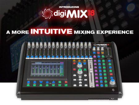 digiMIX18 digital mixer front panel main image